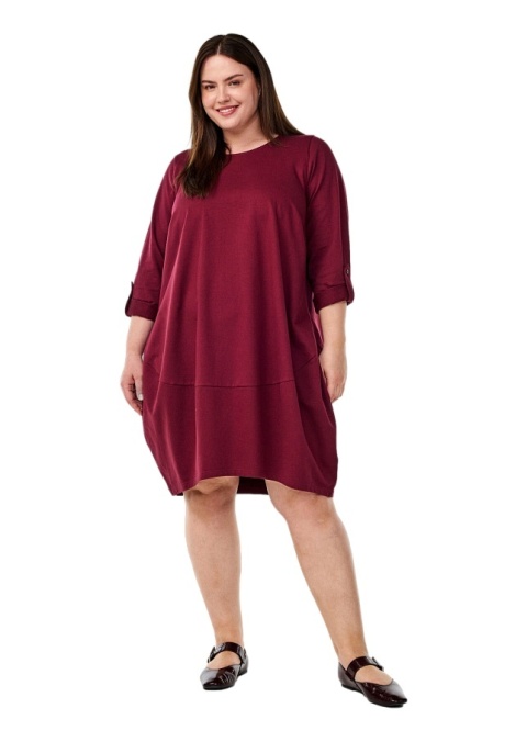 ZIZZI WYGODNA BORDOWA SUKIENKA BALONOWA 235A
