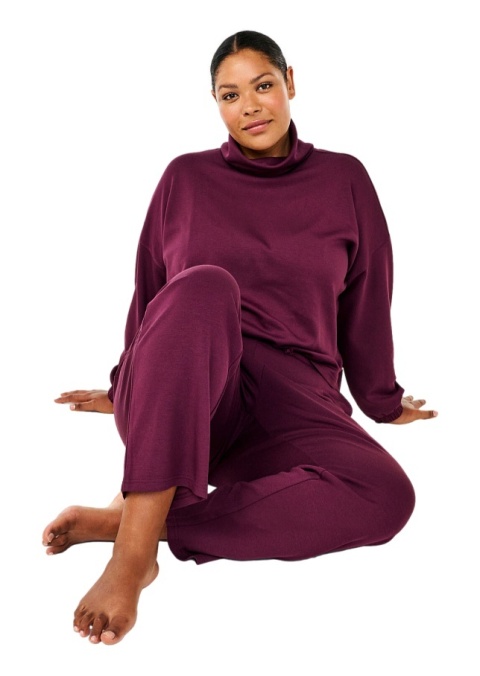 ZIZZI CIEMNO BORDOWA BLUZA GOLF 055J