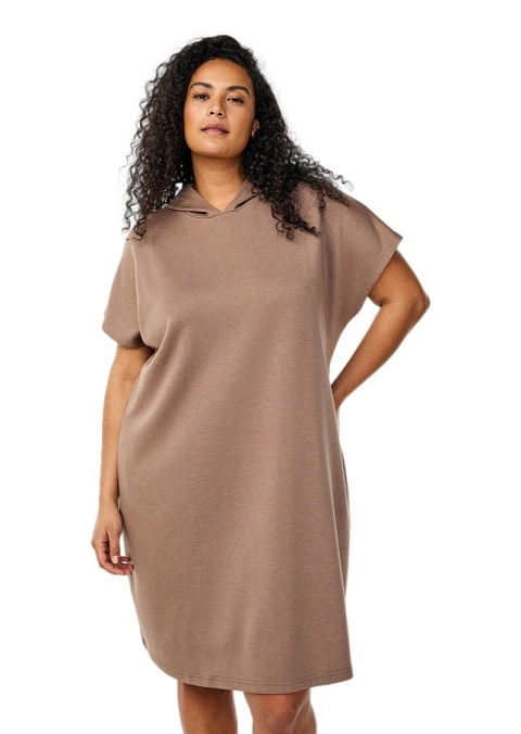 ZIZZI BEŻOWA DRESOWA SUKIENKA TUNIKA KAPTUR 055G