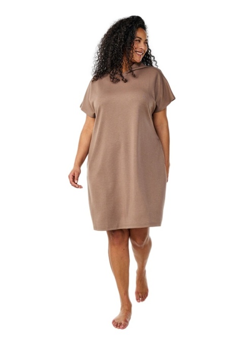 ZIZZI BEŻOWA DRESOWA SUKIENKA TUNIKA KAPTUR 055G