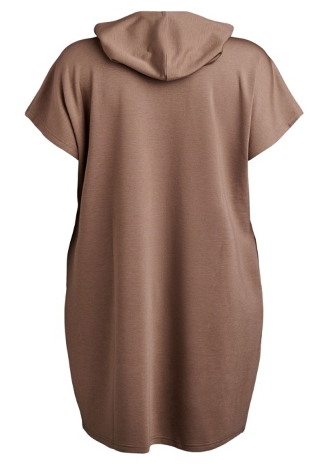 ZIZZI BEŻOWA DRESOWA SUKIENKA TUNIKA KAPTUR 055G