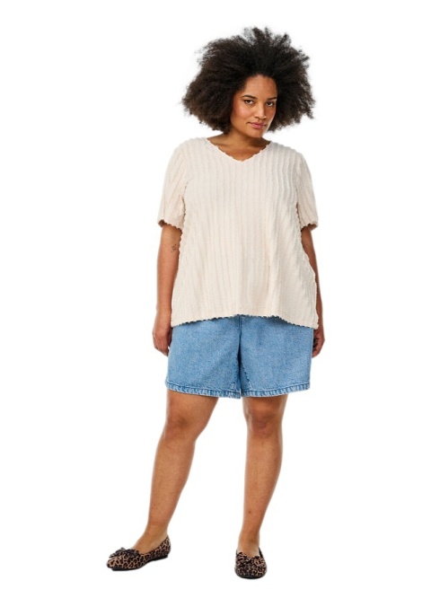 ZIZZI ŚLICZNA BEŻOWA BLUZKA PASKI WZÓR 143A