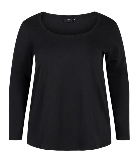 ZIZZI CZARNA BLUZKA BASIC DEKOLT 963C