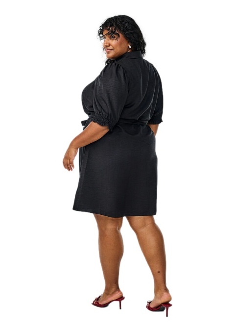 ZIZZI CZARNA ELEGANCKA SUKIENKA PASEK BUFKI 676A