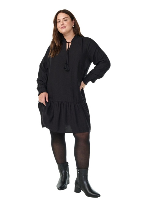 ZIZZI CZARNA SUKIENKA FALBANA 203A