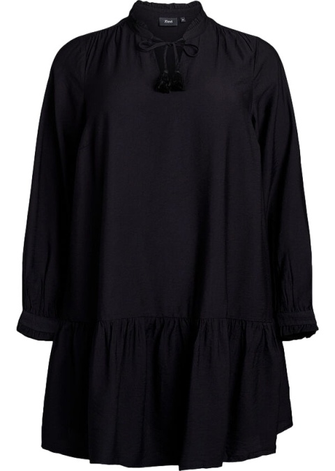 ZIZZI CZARNA SUKIENKA FALBANA 203A