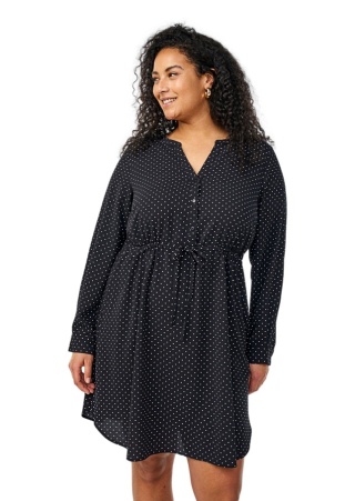 ZIZZI CZARNA SUKIENKA GROCHY WIĄZANIE 389G