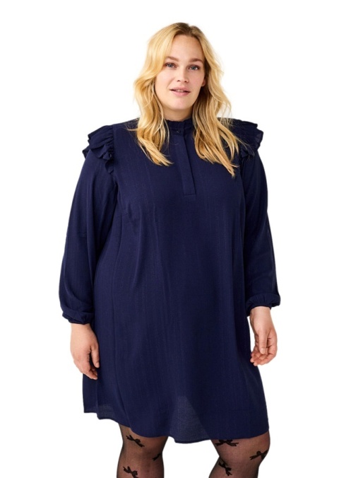 ZIZZI GRANATOWA SUKIENKA TUNIKA FALBANY 000L