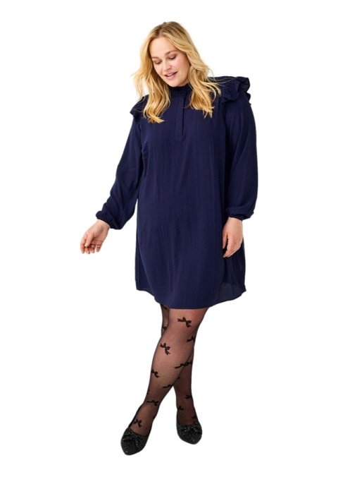ZIZZI GRANATOWA SUKIENKA TUNIKA FALBANY 000L