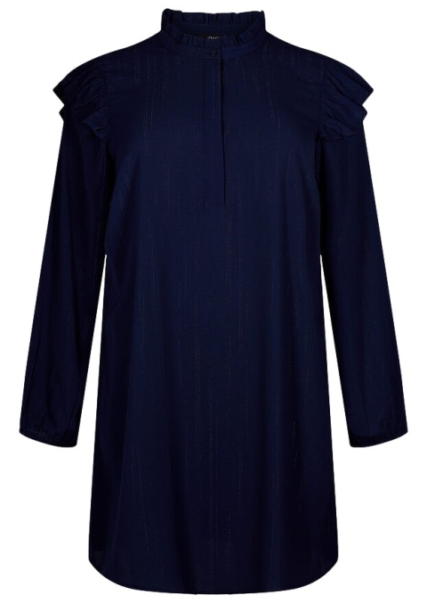 ZIZZI GRANATOWA SUKIENKA TUNIKA FALBANY 000L