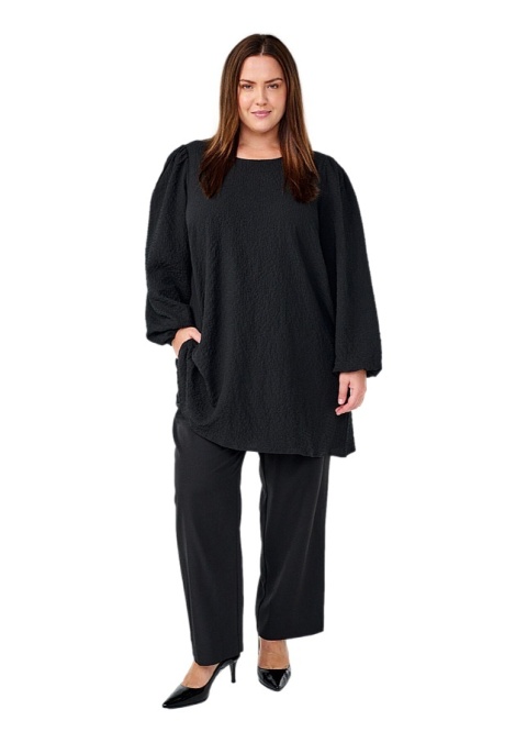 ZIZZI CZARNA TUNIKA PLISOWANA 060B