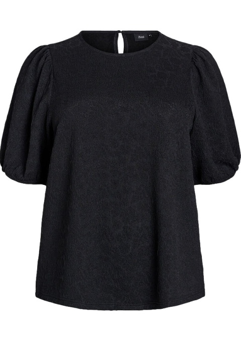 ZIZZI STRUKTURALNA CZARNA BLUZKA BUFKI 100B