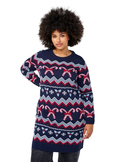 ZIZZI DZIANINOWA SUKIENKA TUNIKA ŚWIĄTECZNY WZÓR 358A