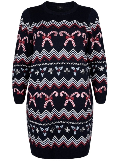 ZIZZI DZIANINOWA SUKIENKA TUNIKA ŚWIĄTECZNY WZÓR 358A