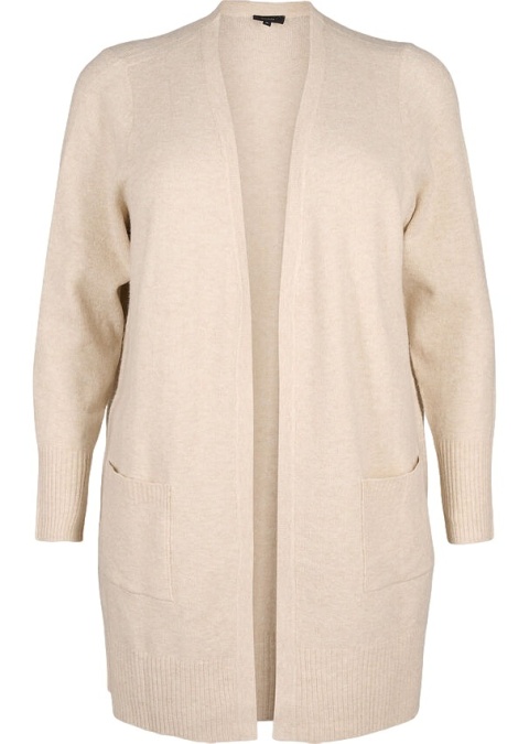 ZIZZI DZIANINOWY BEŻOWY KARDIGAN KIESZENIE 176B