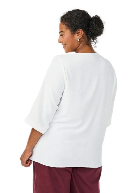 ZIZZI ELEGANCKA BIAŁA BLUZKA DEKOLT GUZIKI 054D