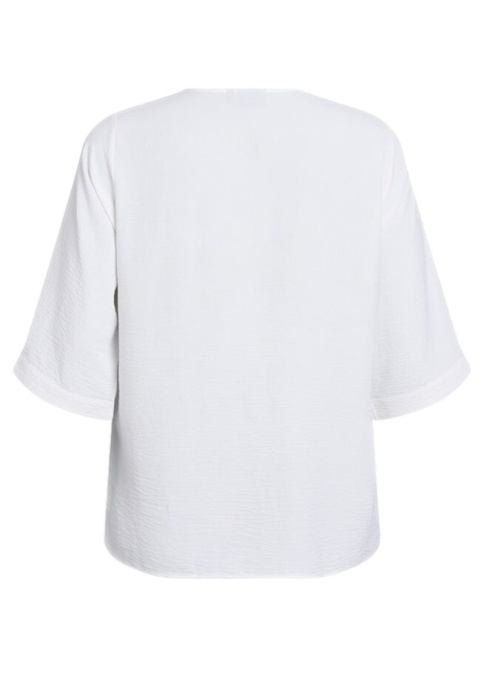 ZIZZI ELEGANCKA BIAŁA BLUZKA DEKOLT GUZIKI 054D