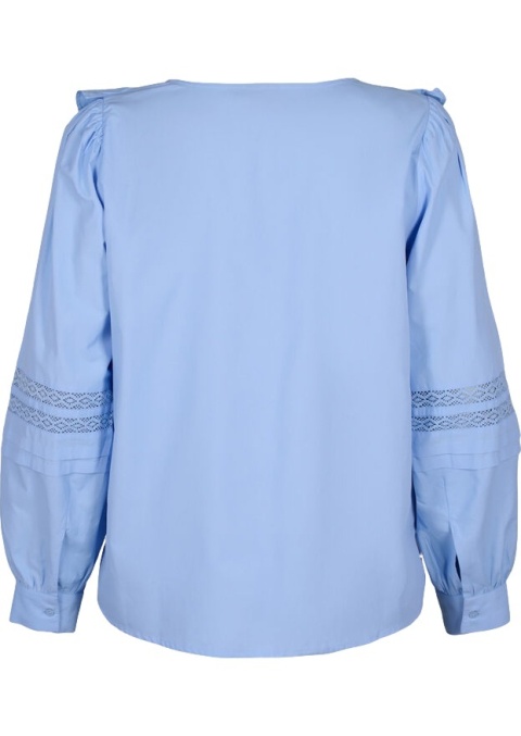 ZIZZI ELEGANCKA BLUZKA BŁĘKITNA DETALE 215A