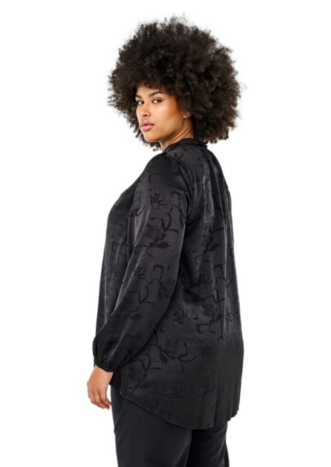 ZIZZI ELEGANCKA CZARNA BLUZKA SATYNOWA 531A