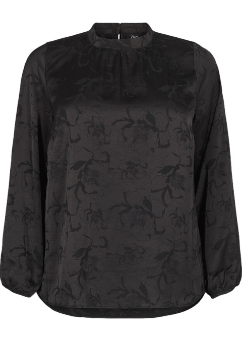 ZIZZI ELEGANCKA CZARNA BLUZKA SATYNOWA 531A