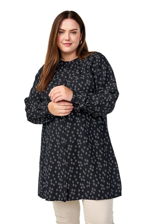 ZIZZI ELEGANCKA CZARNA TUNIKA WZÓR 492B