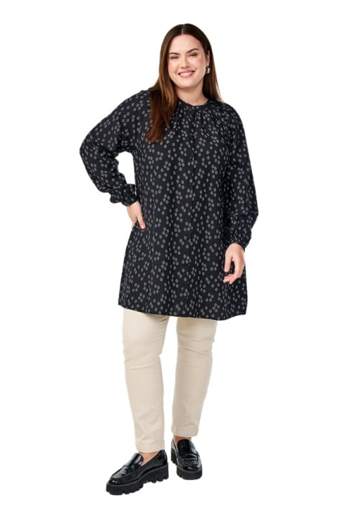 ZIZZI ELEGANCKA CZARNA TUNIKA WZÓR 492B