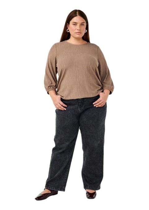 ZIZZI ELEGANCKA BEŻOWA BLUZKA BUFKI LUŹNA 053E