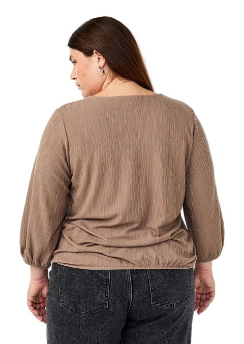 ZIZZI ELEGANCKA BEŻOWA BLUZKA BUFKI LUŹNA 053E