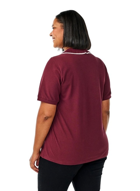 ZIZZI ELEGANCKA KOSZULKA BLUZKA POLO BORDOWA 442A