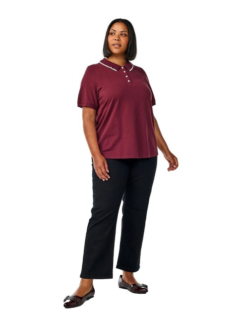 ZIZZI ELEGANCKA KOSZULKA BLUZKA POLO BORDOWA 442A