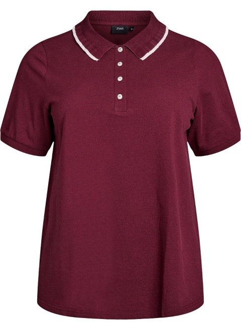 ZIZZI ELEGANCKA KOSZULKA BLUZKA POLO BORDOWA 442A