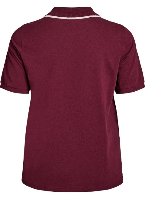 ZIZZI ELEGANCKA KOSZULKA BLUZKA POLO BORDOWA 442A