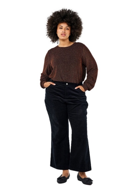 ZIZZI FANTASTYCZNA BROKATOWA BRĄZOWA BLUZKA 277A