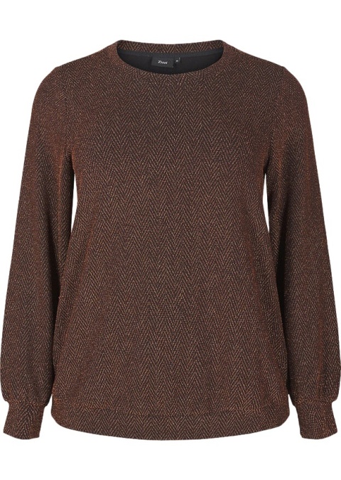 ZIZZI FANTASTYCZNA BROKATOWA BRĄZOWA BLUZKA 277A