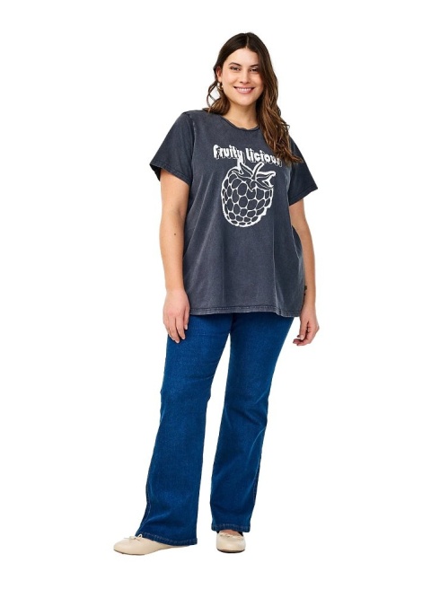 ZIZZI FANTASTYCZNY SZARY T-SHIRT NADRUK 224B