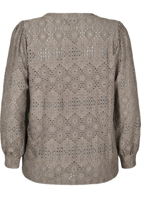 ZIZZI BRĄZOWYM BLUZKA AŻUROWY WZÓR 414B