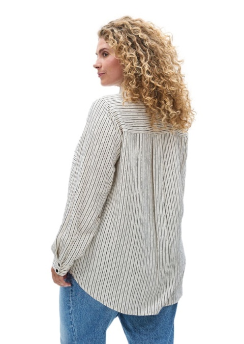 ZIZZI FANTASTYCZNA BIAŁA KOSZULA CZARNE PASKI 156A