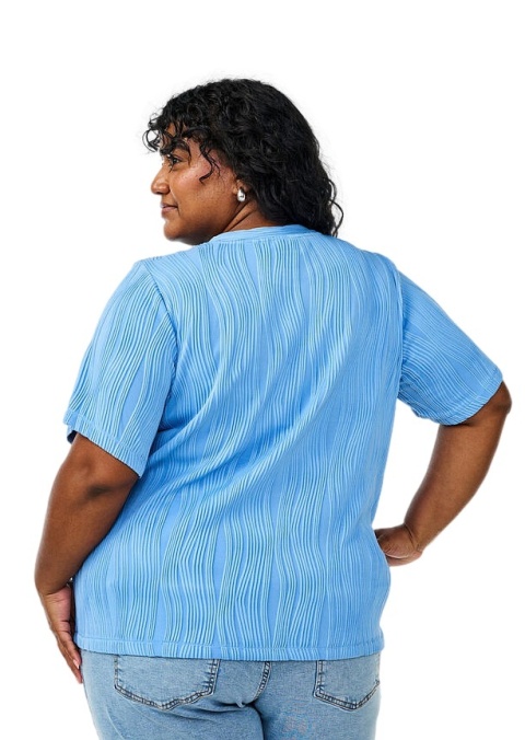 ZIZZI FANTASTYCZNA NIEBIESKA BLUZKA FALBANA 686A