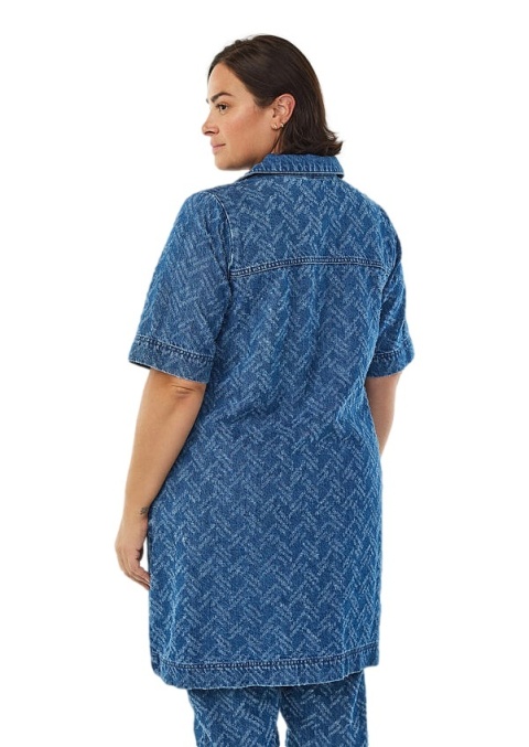 ZIZZI NIEBIESKA JEANSOWA SUKIENKA WZÓR BAWEŁNA 088K