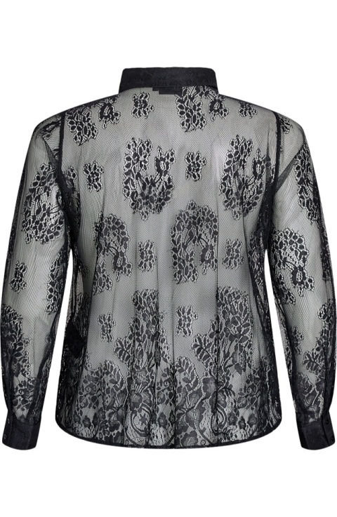 ZIZZI PIĘKNA CZARNA KORONKOWA BLUZKA KOSZULA 140B