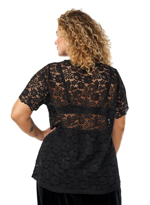 ZIZZI PIĘKNA KORONKOWA BLUZKA CZARNA ELEGANCKA 401B