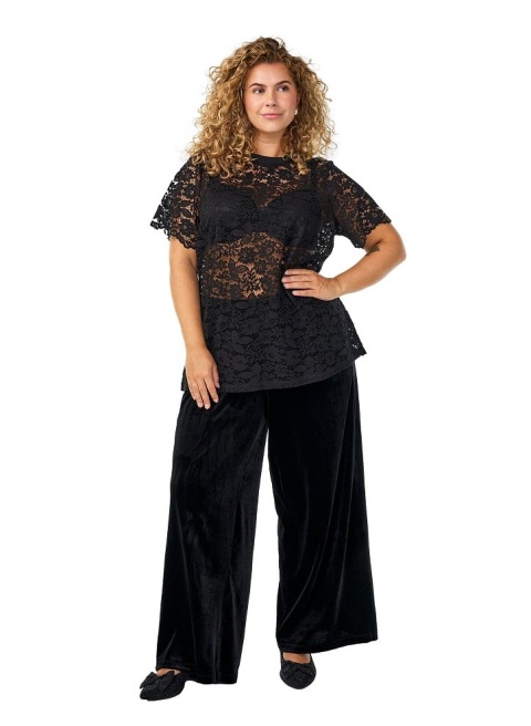 ZIZZI PIĘKNA KORONKOWA BLUZKA CZARNA ELEGANCKA 401B