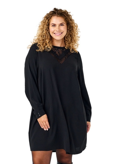 ZIZZI PIĘKNA CZARNA SUKIENKA KORONKA 058G