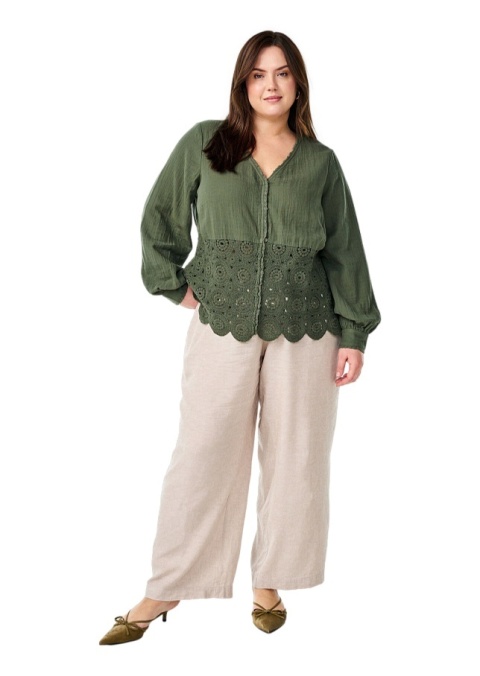 ZIZZI ZIELONA KOSZULA HAFT BAWEŁNA 075A