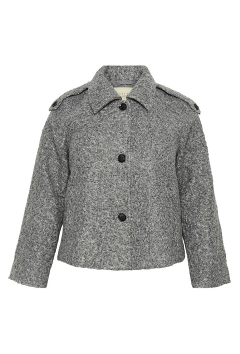 KAFFE PŁASZCZYK OWIECZKA SZARY ELEGANCKI K665