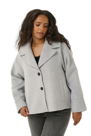 KAFFE PŁASZCZYK PŁASZCZ ELEGANCKI SZARY K495