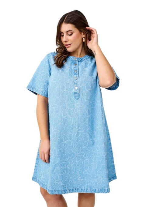 ZIZZI BŁĘKITNA JEANSOWA SUKIENKA WZÓR BAWEŁNA 088C