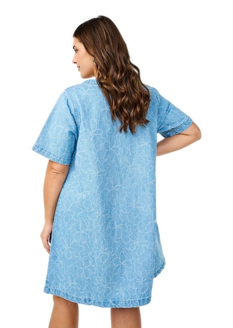 ZIZZI BŁĘKITNA JEANSOWA SUKIENKA WZÓR BAWEŁNA 088C