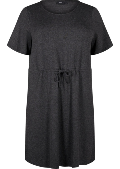 ZIZZI KRÓTKA WYGODNA SZARA SUKIENKA WIĄZANIE 065E