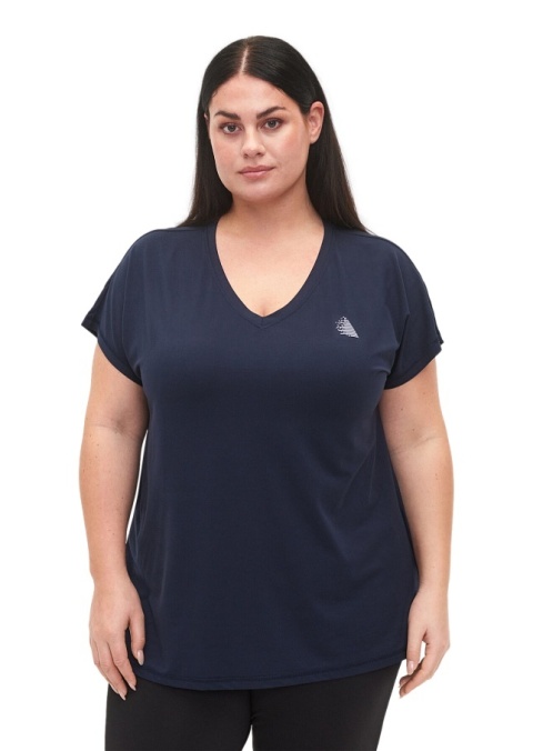 ZIZZI WYGODNY T-SHIRT SPORTOWY GRANATOWY 053G